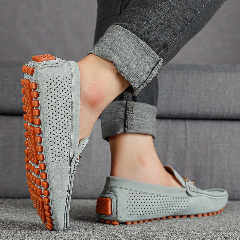 William | Herreloafers Perforeret Ruskind Slip-On Sommer