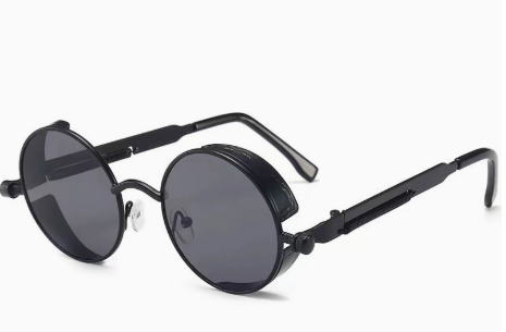 Lucas | Sunglasses Runde Metal Træ-Look Solbriller UV400