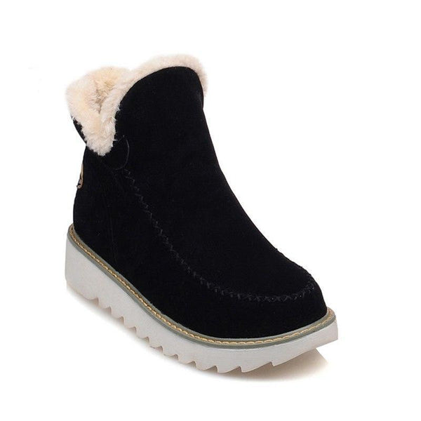 Beryl | Dame Slip On Ankel Platform Støvler Med Syningsdetaljer