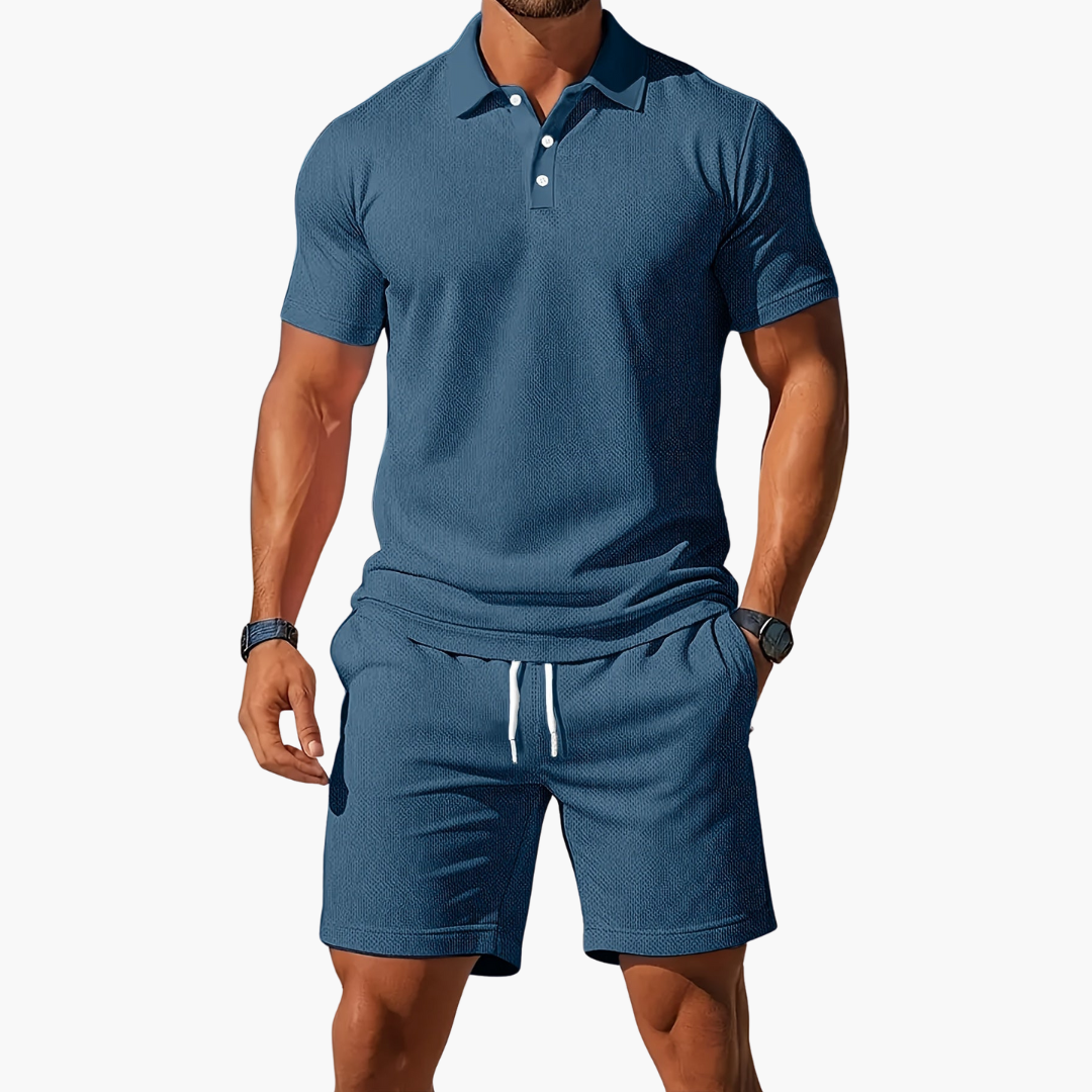 Anton | Herre Polo Og Shorts Casual Sæt