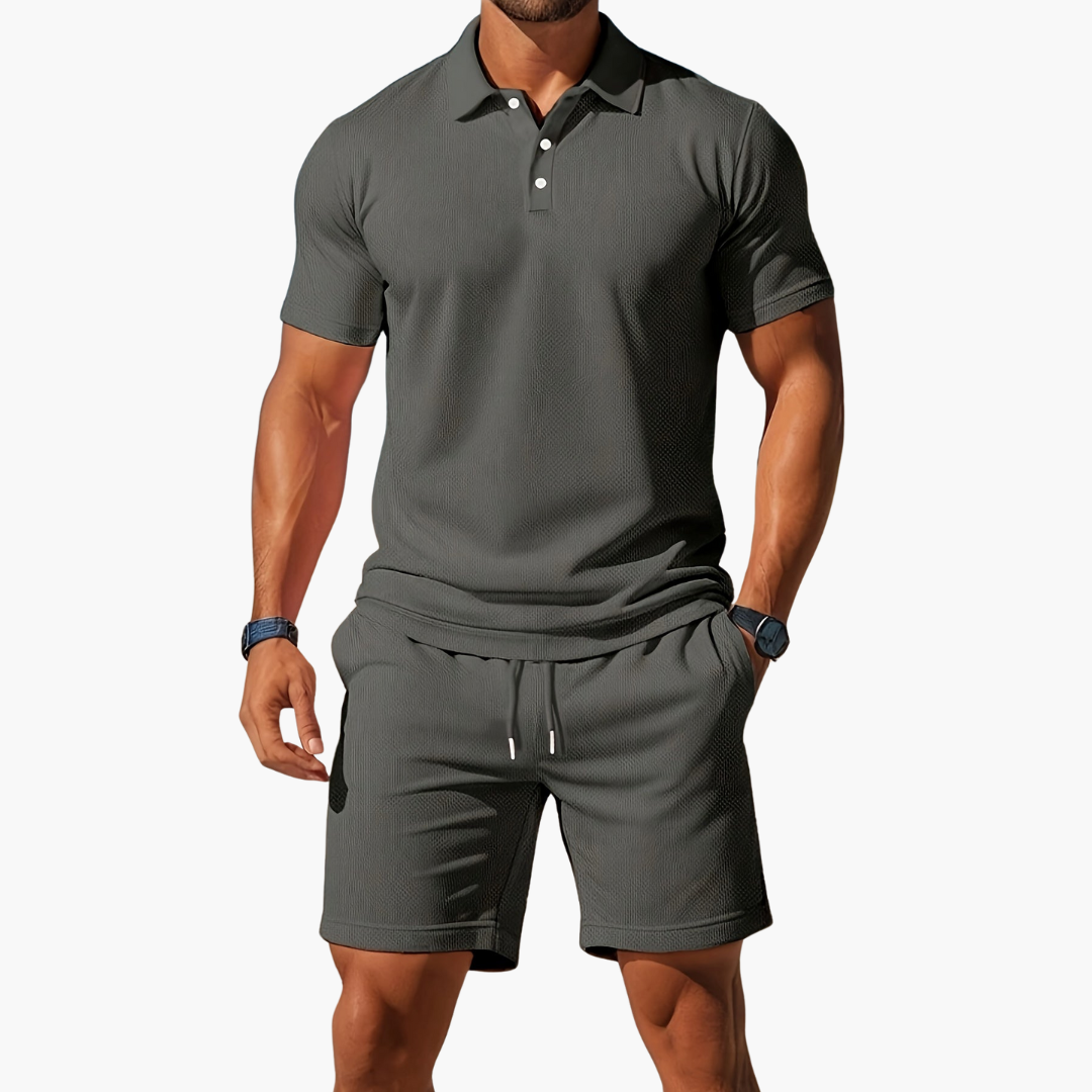 Anton | Herre Polo Og Shorts Casual Sæt