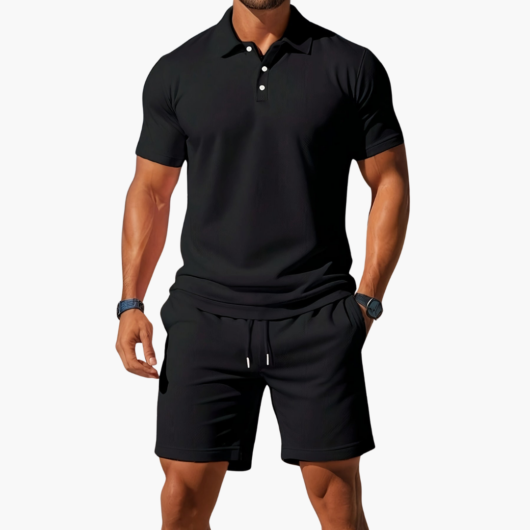 Anton | Herre Polo Og Shorts Casual Sæt
