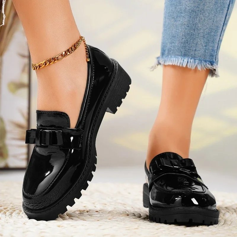 Emma | Orthopedic Loafers Patent Læder Slip-On Chunky Sål