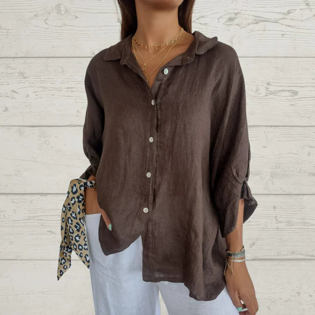 Marie | Stilfuld Casual Skjorte med Knapper