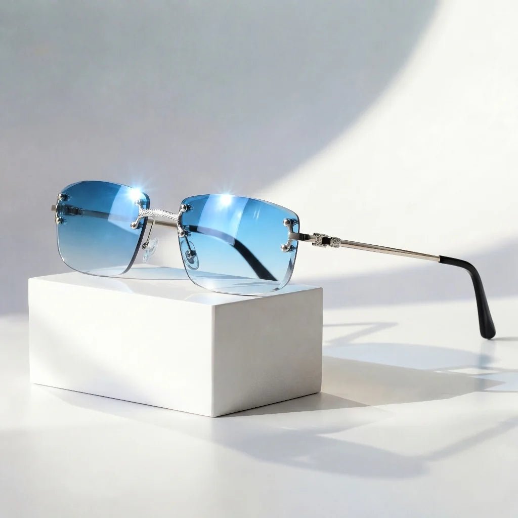 Lucas | Sunglasses Aviator Gradient Metal Rimless UV400