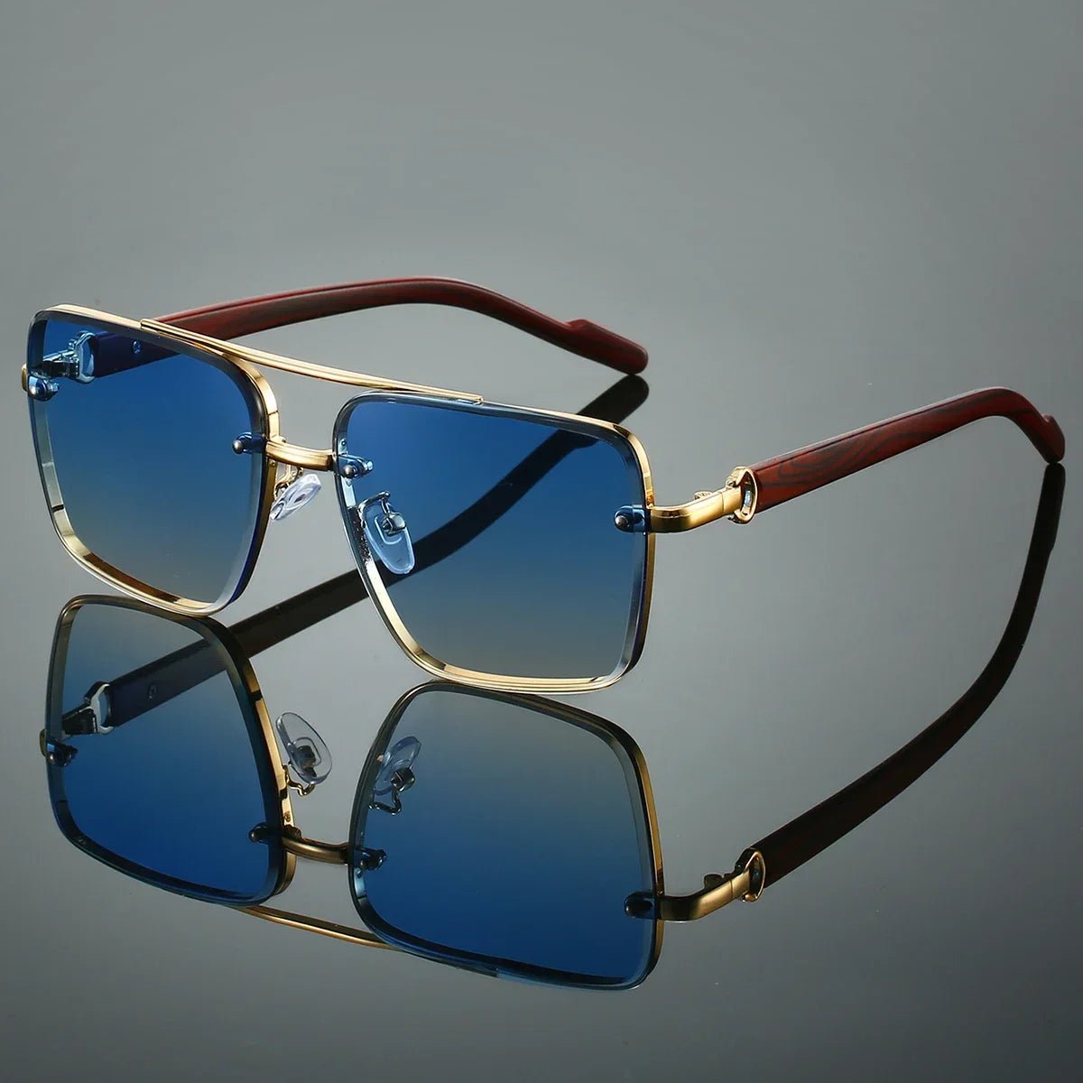 Oscar | Sunglasses Aviator Guld Træ Stel UV Beskyttelse