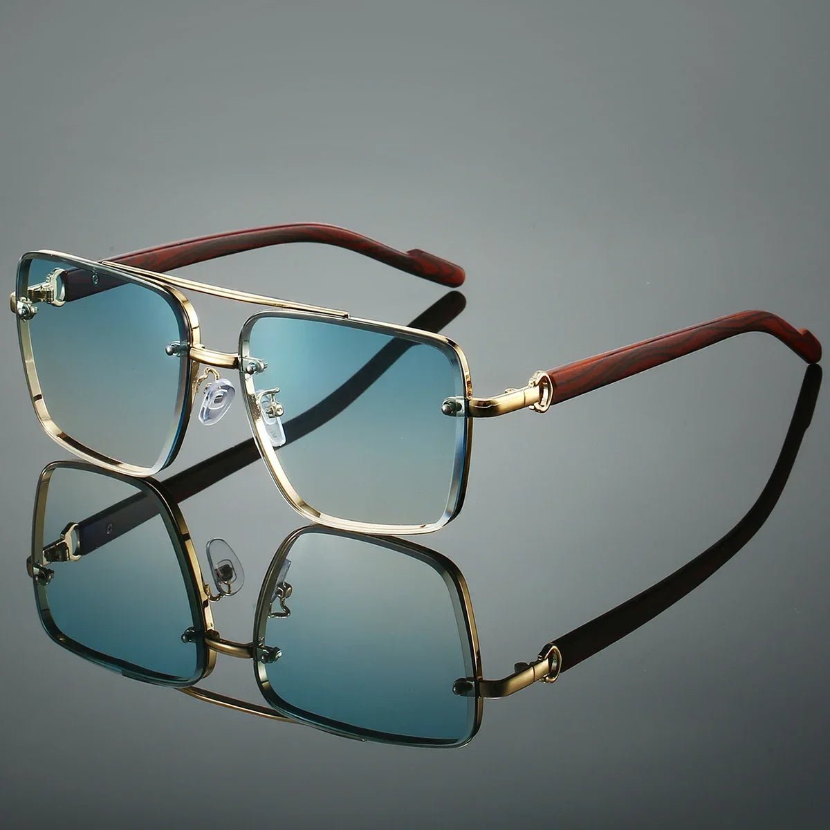 Oscar | Sunglasses Aviator Guld Træ Stel UV Beskyttelse