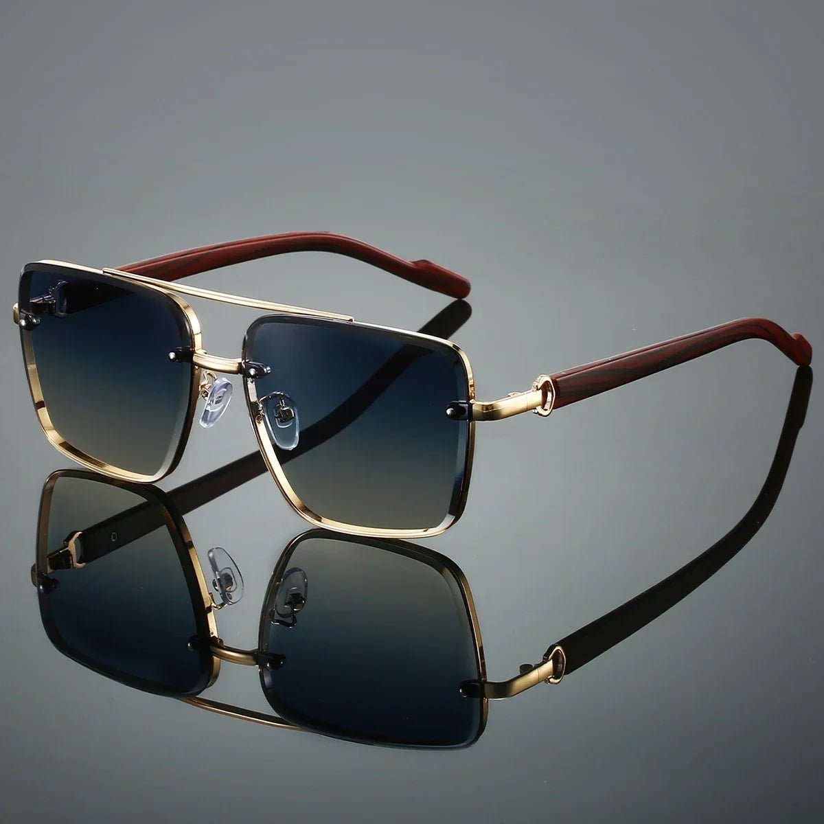 Oscar | Sunglasses Aviator Guld Træ Stel UV Beskyttelse
