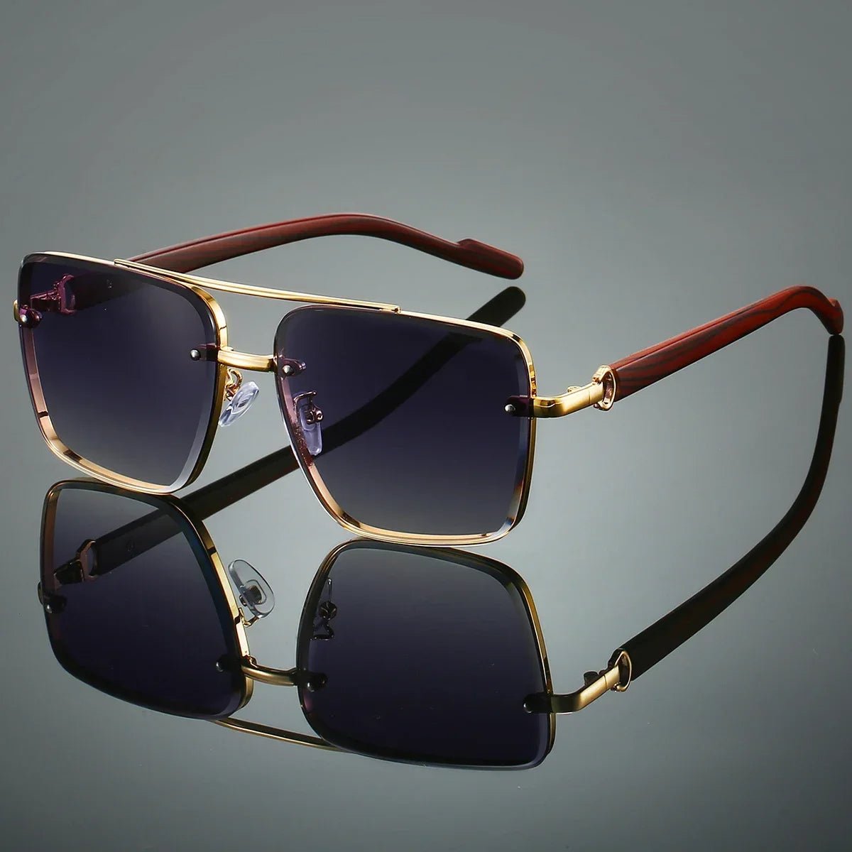 Oscar | Sunglasses Aviator Guld Træ Stel UV Beskyttelse