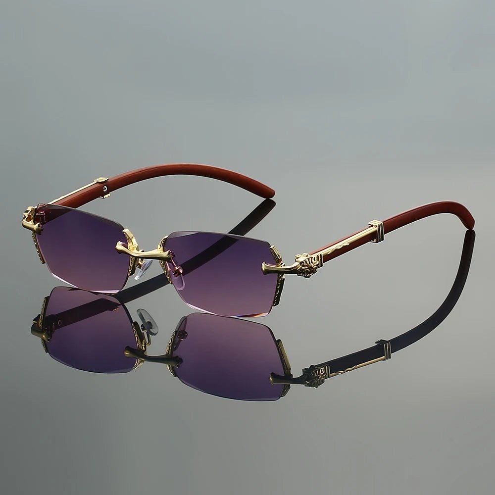 Lea | Sunglasses Randløse Guld Metal Gradient Linser