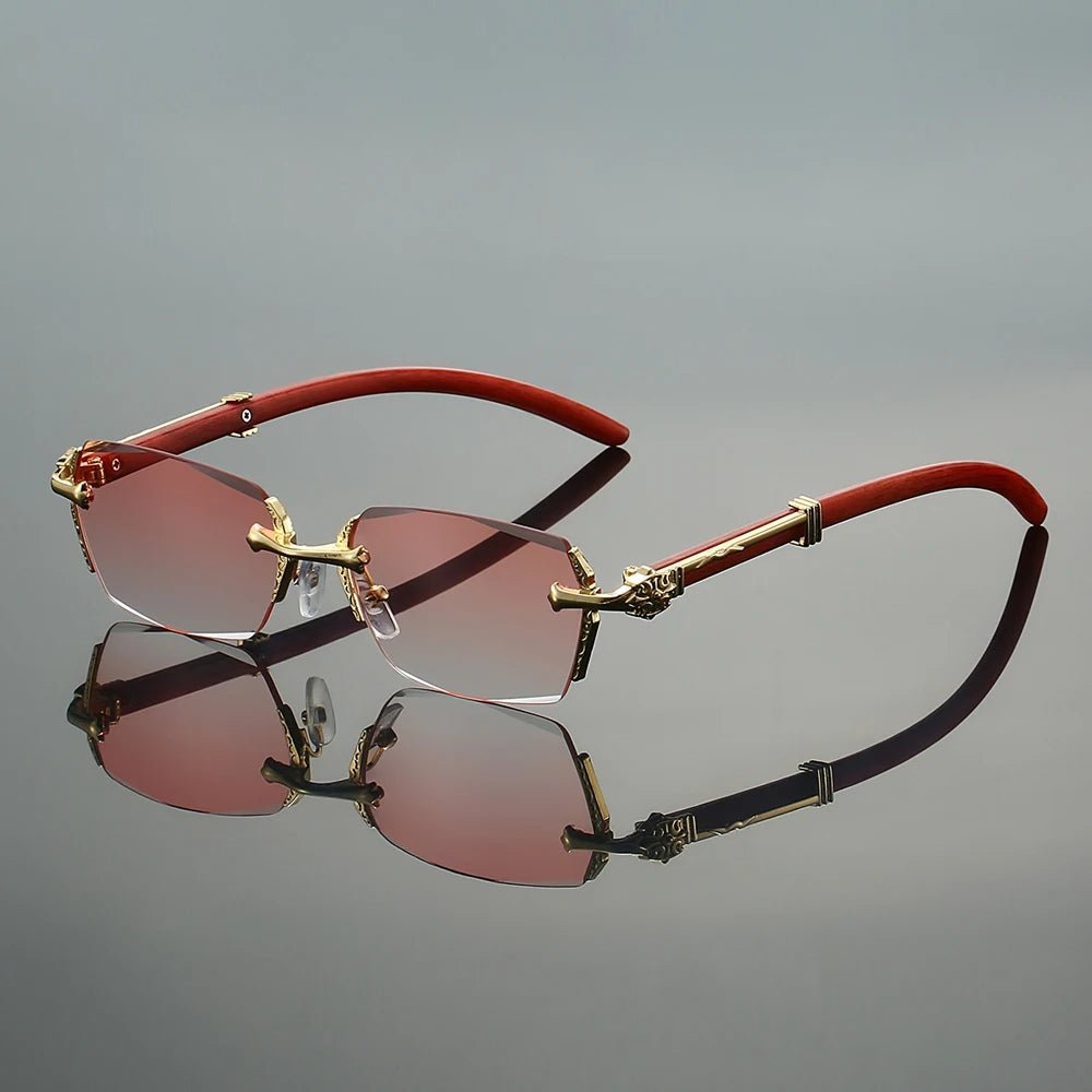 Lea | Sunglasses Randløse Guld Metal Gradient Linser
