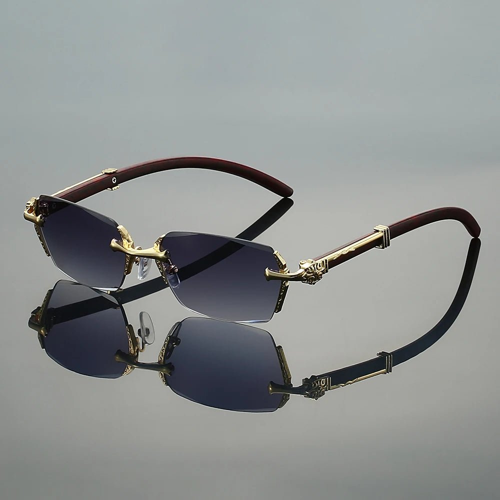 Lea | Sunglasses Randløse Guld Metal Gradient Linser