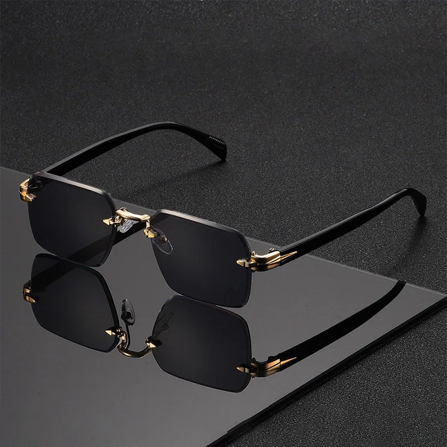 Ida | Sunglasses Rimless Gradient Gold Bridge Unisex