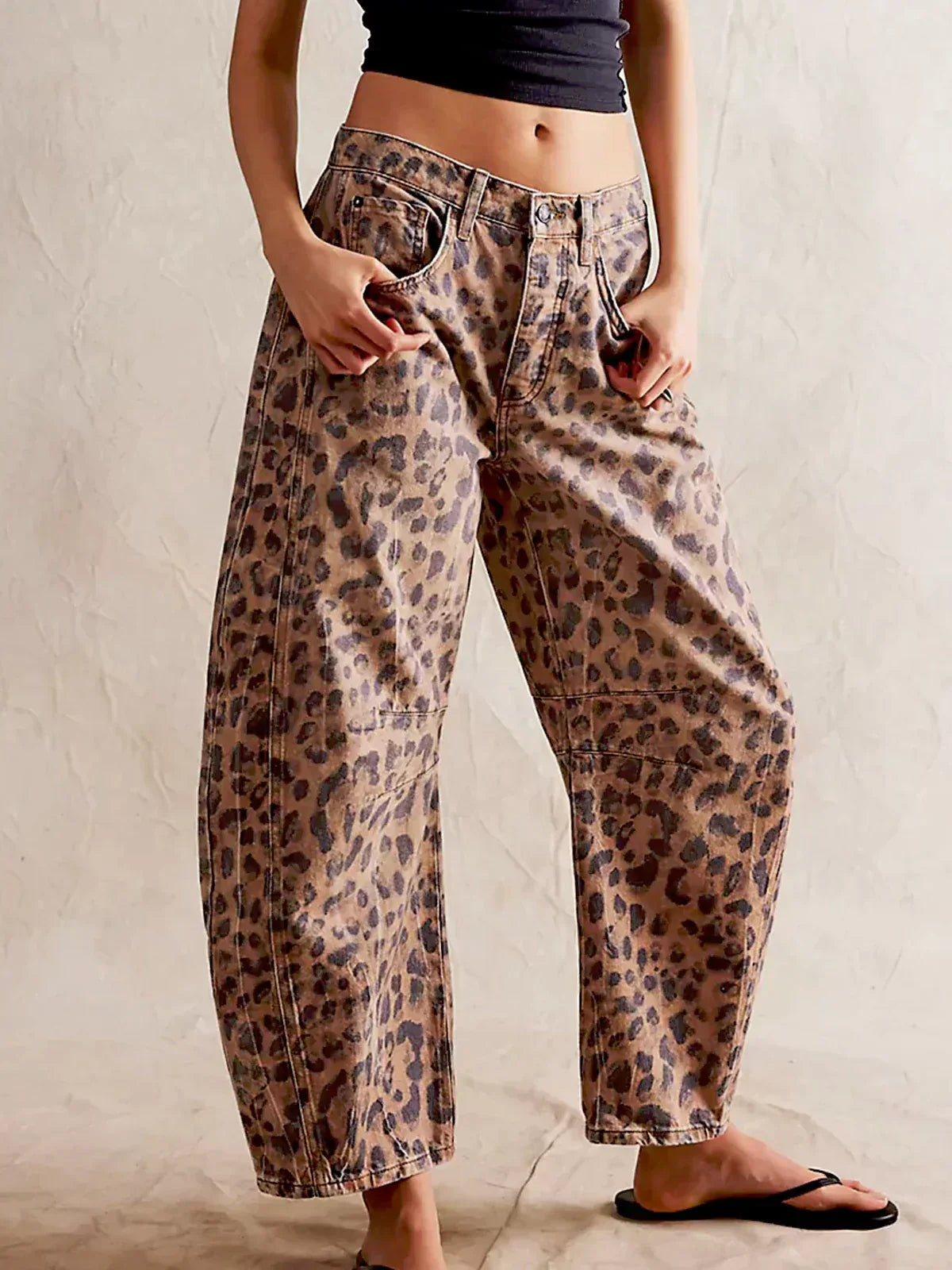 Inger | Dame Leopardprint Wide Leg Jeans